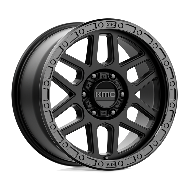 KMC | KM544 MESA 17x9.0 ET-12 - SATIN BLACK W/ GLOSS BLACK LIP