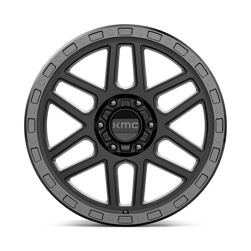 KMC | KM544 MESA 17x9.0 ET-12 - SATIN BLACK W/ GLOSS BLACK LIP