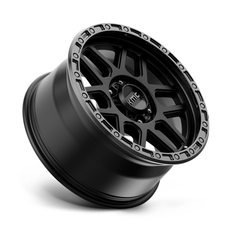 KMC | KM544 MESA 17x9.0 ET18 - SATIN BLACK W/ GLOSS BLACK LIP