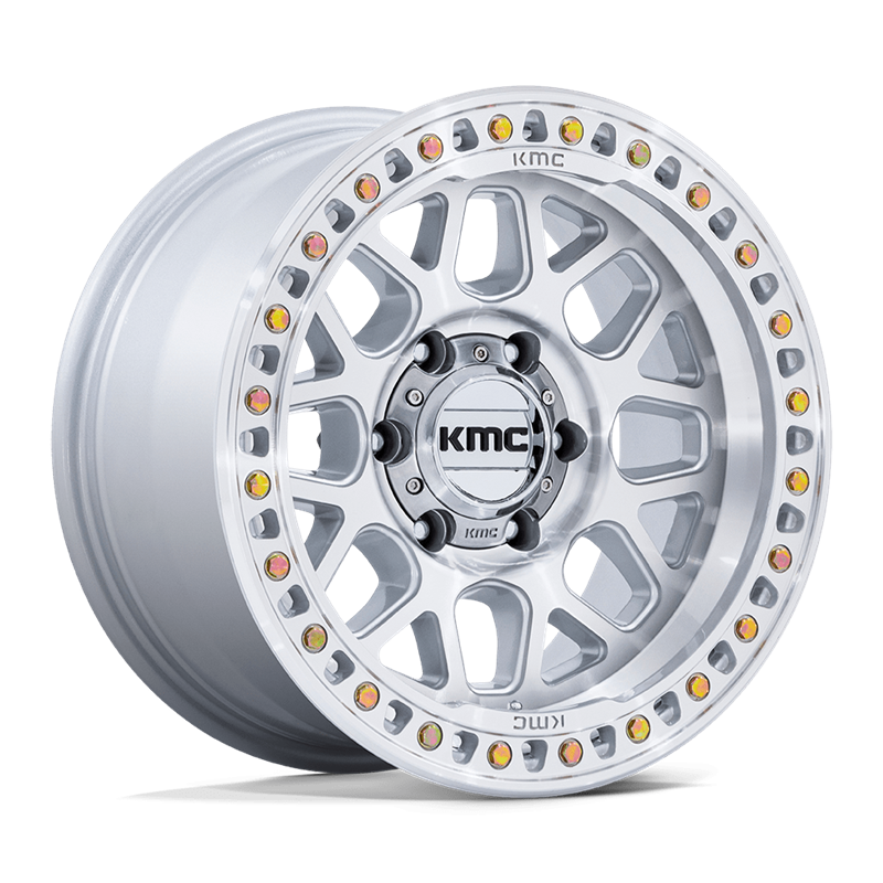 KMC | KM549 GRS 18x8.5 ET0 - GLOSS SILVER W/ MACHINED FACE
