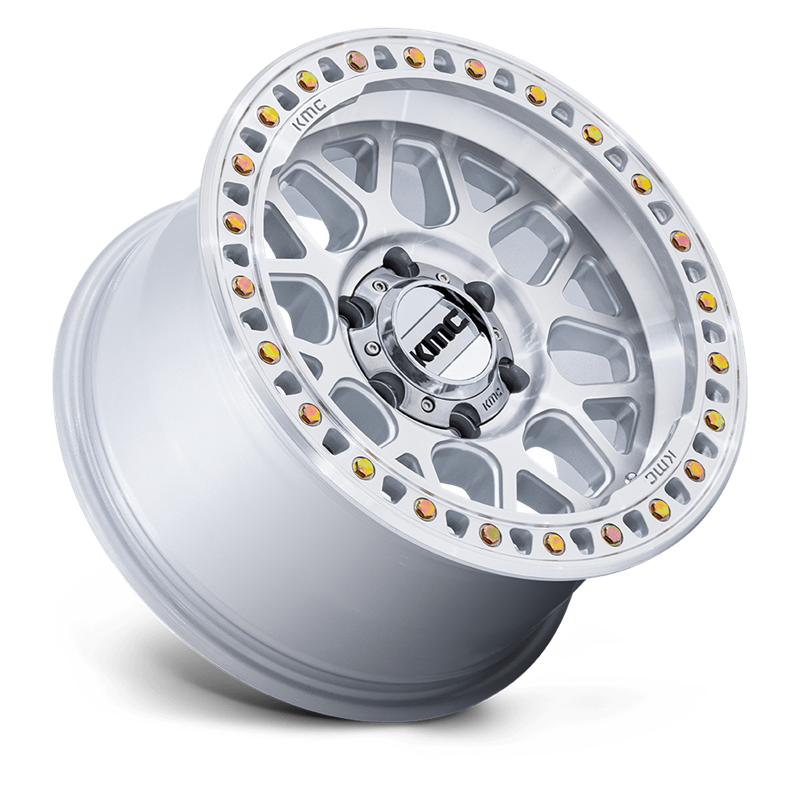 KMC | KM549 GRS 18x8.5 ET0 - GLOSS SILVER W/ MACHINED FACE