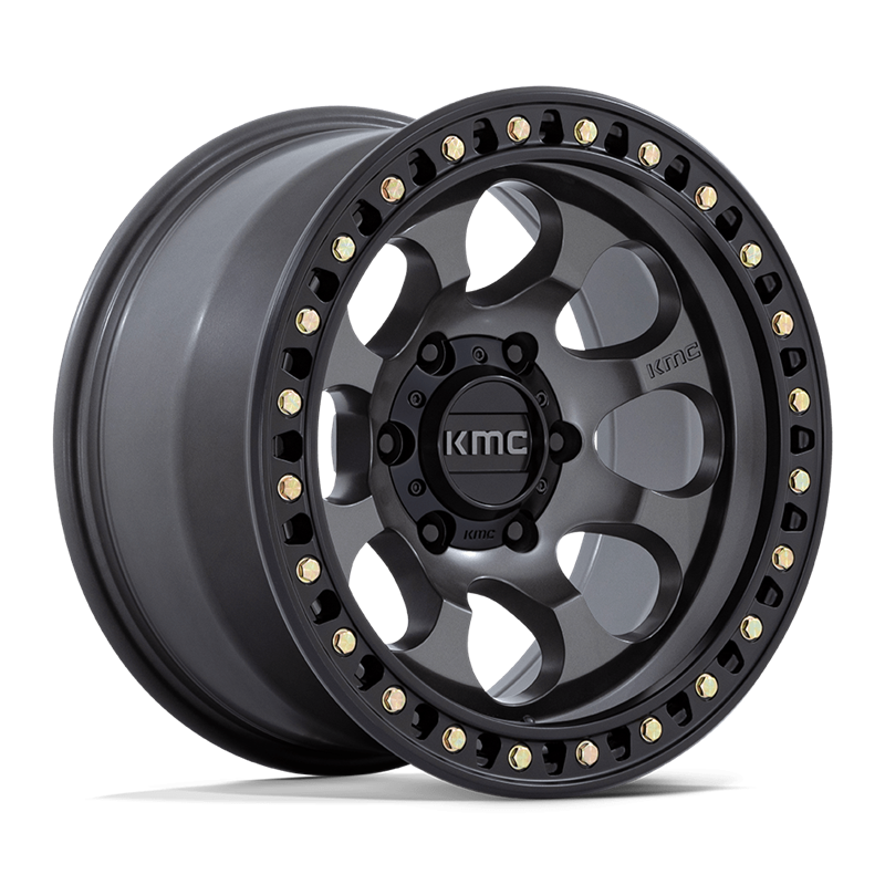 KMC | KM550 RIOT SBL 17x9.0 ET-12 - ANTHRACITE W/ SATIN BLACK LIP