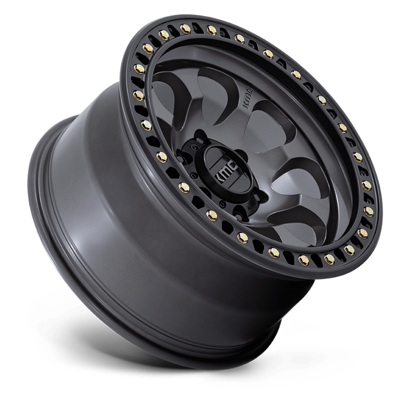 KMC | KM550 RIOT SBL 17x9.0 ET-12 - ANTHRACITE W/ SATIN BLACK LIP