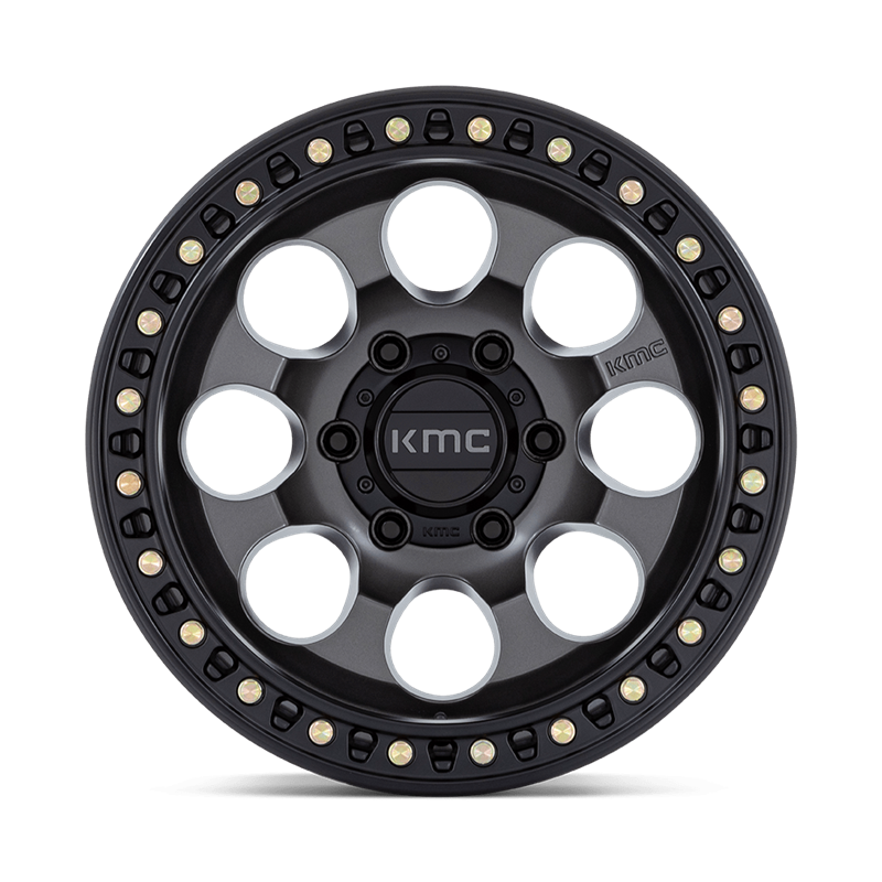 KMC | KM550 RIOT SBL 17x9.0 ET-12 - ANTHRACITE W/ SATIN BLACK LIP
