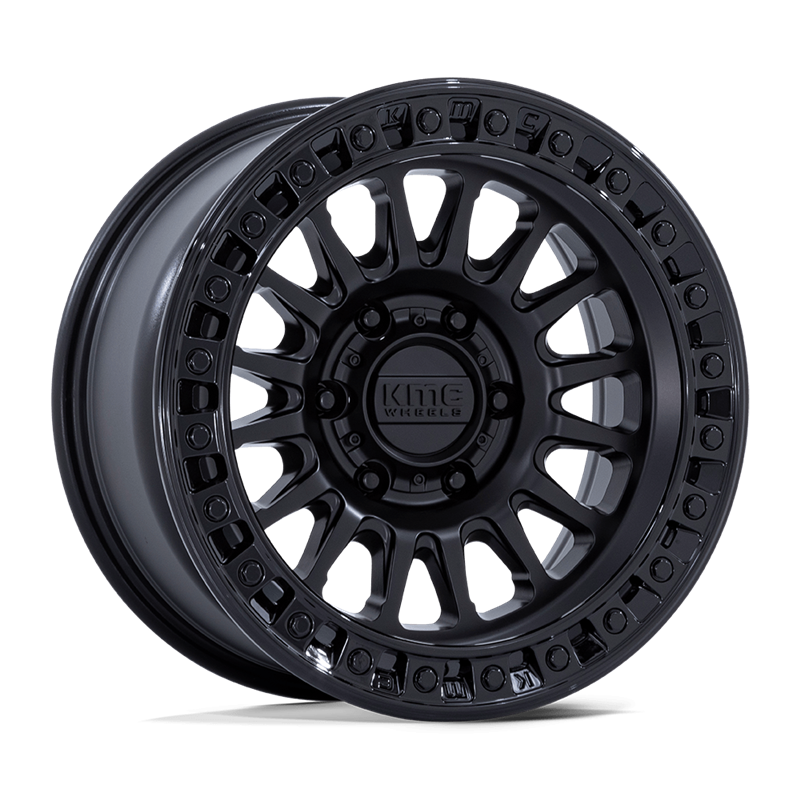 KMC | KM552 IMS 20x9.0 ET0 - MATTE BLACK W/ GLOSS BLACK LIP