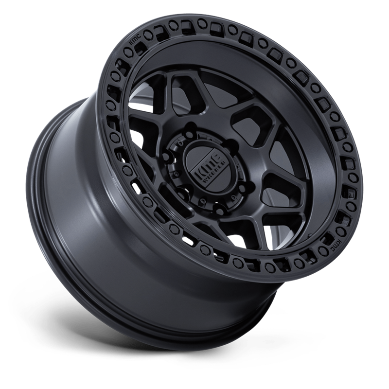 KMC | KM553 TORX 17x8.5 ET0 - MATTE BLACK W/ GLOSS BLACK LIP