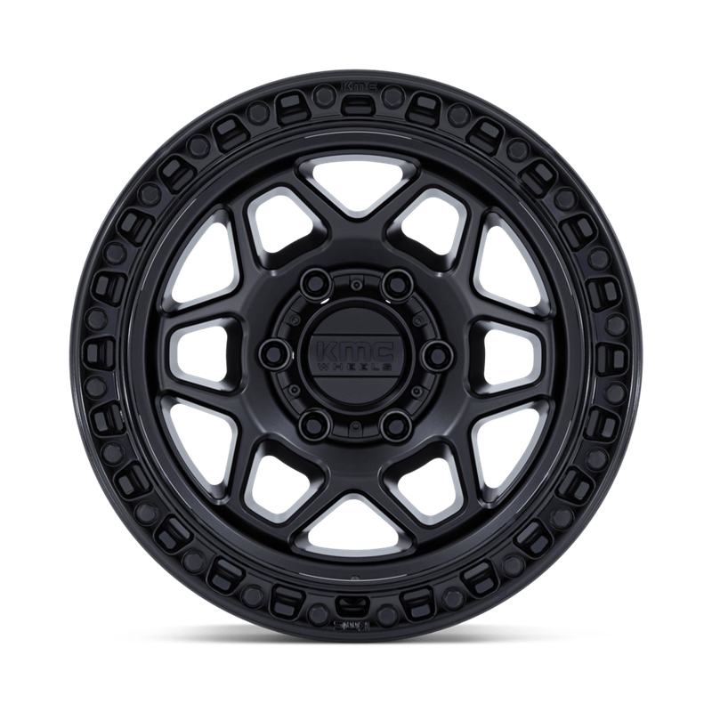KMC | KM553 TORX 17x8.5 ET0 - MATTE BLACK W/ GLOSS BLACK LIP