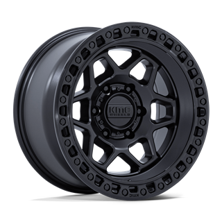 KMC | KM553 TORX 17x9.0 ET-12 - MATTE BLACK W/ GLOSS BLACK LIP