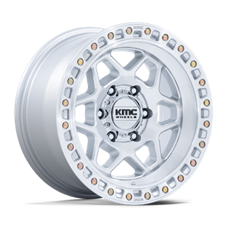 KMC | KM553 TORX 17x8.5 ET0 - GLOSS SILVER W/ MACHINED FACE