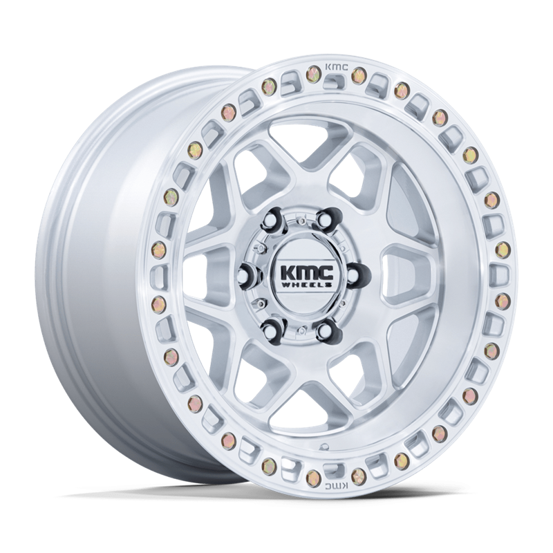 KMC | KM553 TORX 17x8.5 ET25 - GLOSS SILVER W/ MACHINED FACE