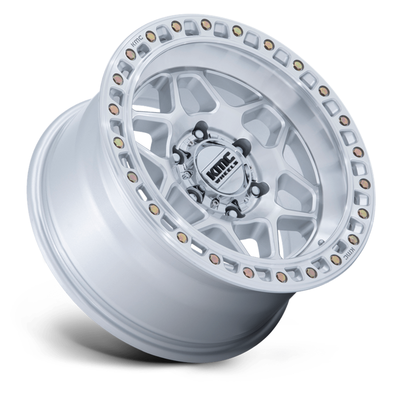 KMC | KM553 TORX 17x8.5 ET25 - GLOSS SILVER W/ MACHINED FACE