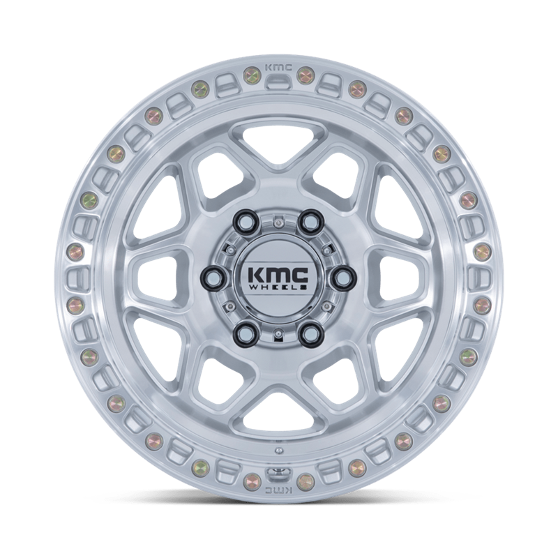 KMC | KM553 TORX 17x8.5 ET25 - GLOSS SILVER W/ MACHINED FACE