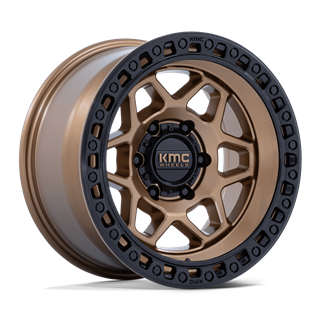 KMC | KM553 TORX 17x8.5 ET0 - MATTE BRONZE W GLOSS BLACK LIP