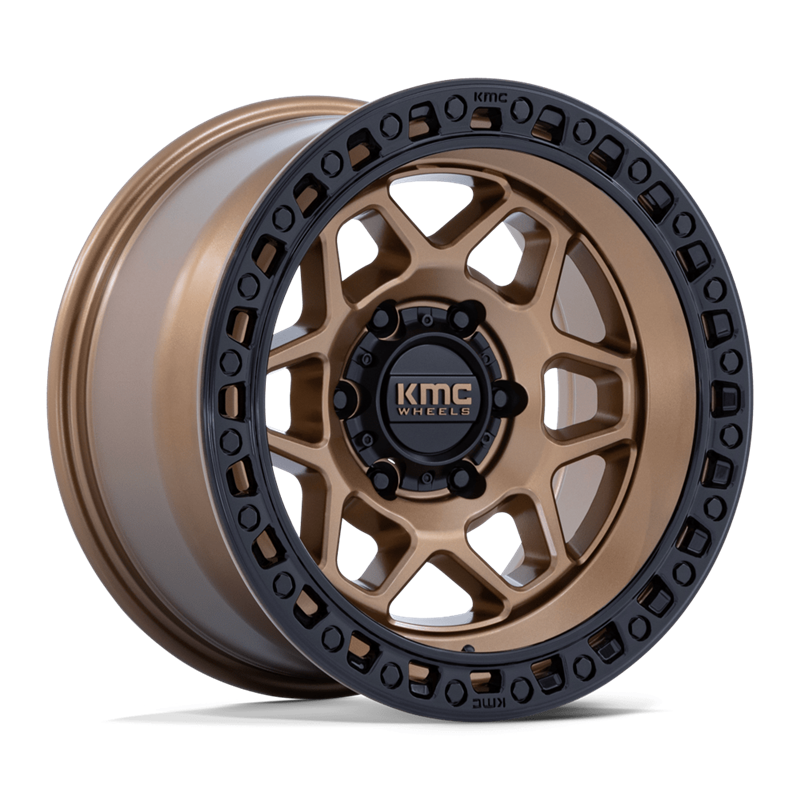 KMC | KM553 TORX 17x8.5 ET0 - MATTE BRONZE W GLOSS BLACK LIP