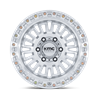 KMC | KM554 AZTEC 17x8.5 ET0 - GLOSS SILVER W/ MACHINED FACE