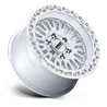 KMC | KM554 AZTEC 17x8.5 ET25 - GLOSS SILVER W/ MACHINED FACE