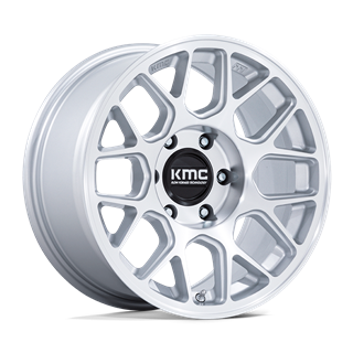 KMC | KM730 HATCHET 17x8.5 ET25 - GLOSS SILVER W/ MACHINED FACE