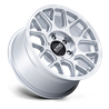 KMC | KM730 HATCHET 17x8.5 ET25 - GLOSS SILVER W/ MACHINED FACE