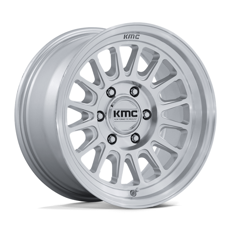 KMC | KM733 IMPACT FFT 17x8.5 ET0 - GLOSS SILVER W/ MACHINED FACE