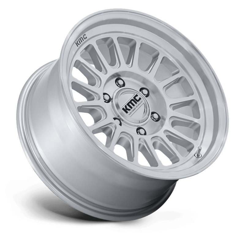 KMC | KM733 IMPACT FFT 17x8.5 ET25 - GLOSS SILVER W/ MACHINED FACE