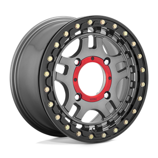 KMC | KS240 RECON BEADLOCK 15x7.0 ET38 - GUN METAL W/ GLOSS BLACK RING