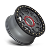 KMC | KS240 RECON BEADLOCK 15x7.0 ET38 - GUN METAL W/ GLOSS BLACK RING