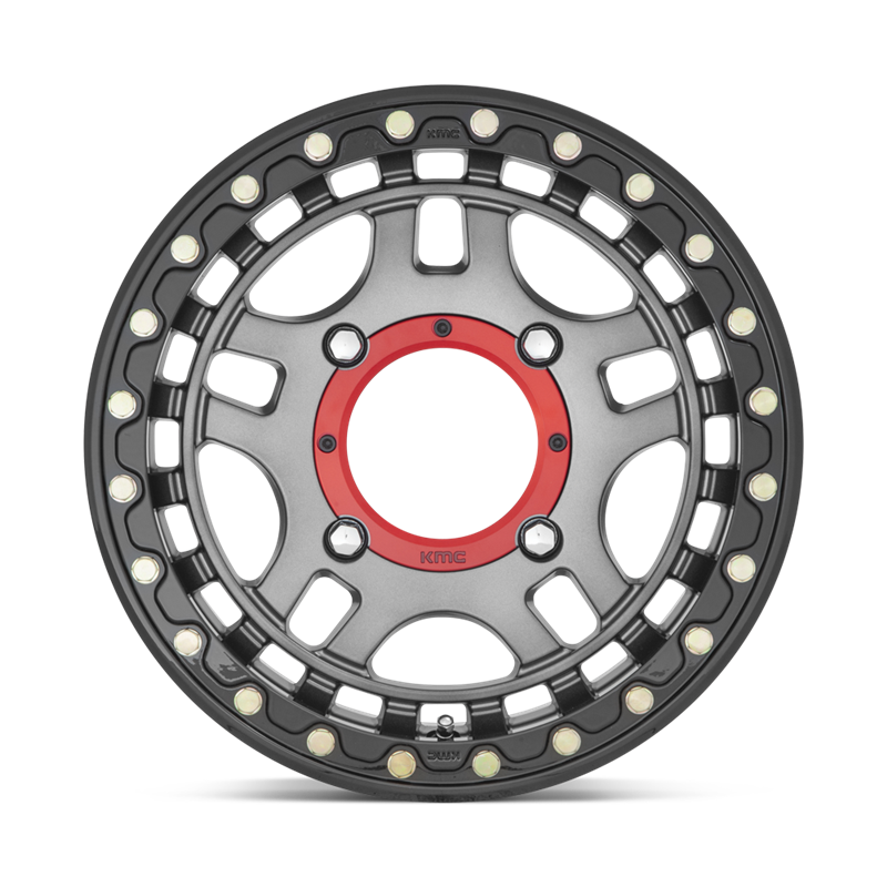KMC | KS240 RECON BEADLOCK 15x7.0 ET38 - GUN METAL W/ GLOSS BLACK RING