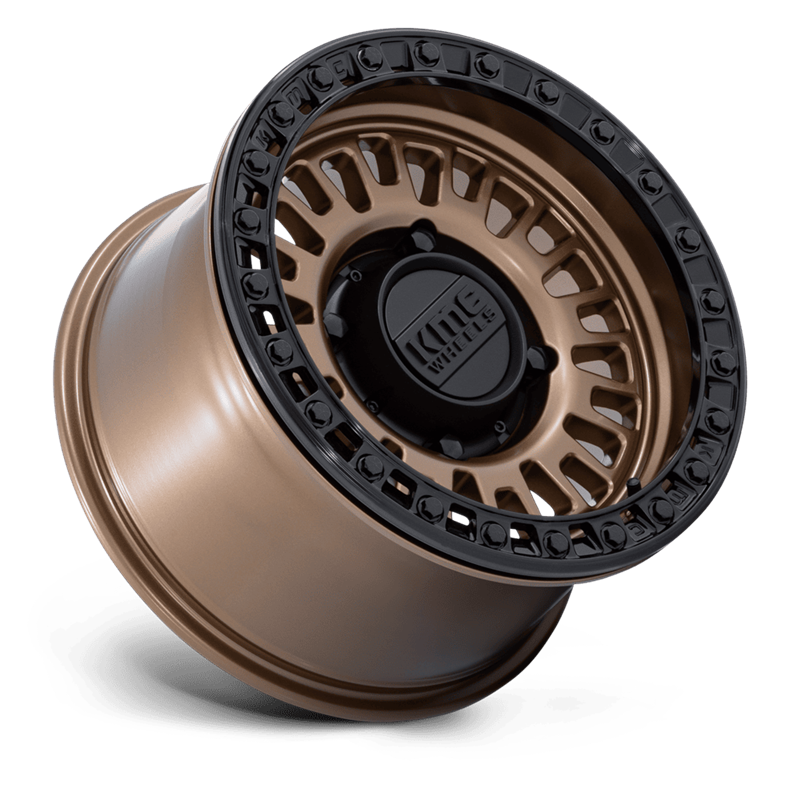 KMC | KS242 AZTEC BEADLOCK 15x10.0 ET0 - MATTE BRONZE W/ MATTE BLACK RING