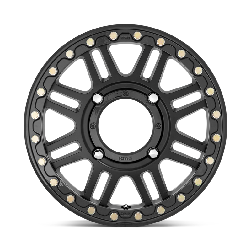 KMC | KS250 CAGE BEADLOCK 15x10.0 ET0 - SATIN BLACK W/ GLOSS BLACK RING