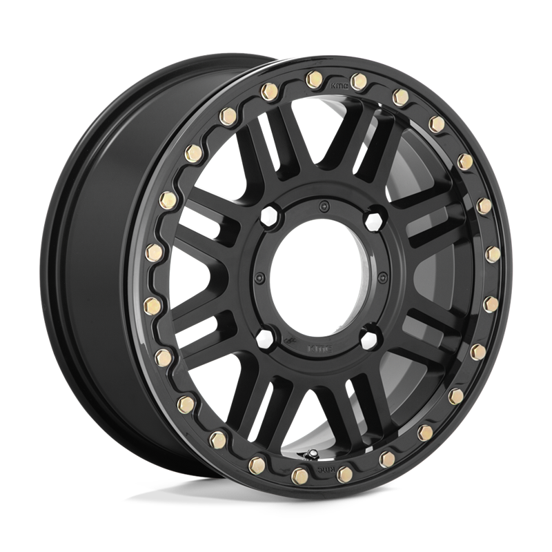 KMC | KS250 CAGE BEADLOCK 15x6.0 ET38 - SATIN BLACK W/ GLOSS BLACK RING