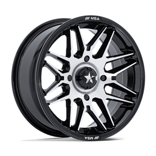 MSA Offroad | M52 RADAR UTV 15x7.0 ET10 - GLOSS BLACK MACHINED