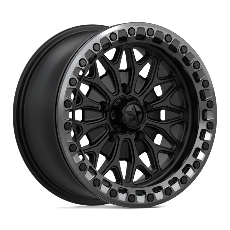 MSA Offroad | MA53 BOLO UTV BEADLOCK 15x7.0 ET10 - MATTE BLACK W/ GL-GUNMETAL RG