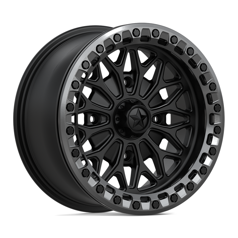 MSA Offroad | MA53 BOLO UTV BEADLOCK 15x7.0 ET10 - MATTE BLACK W/ GL-GUNMETAL RG