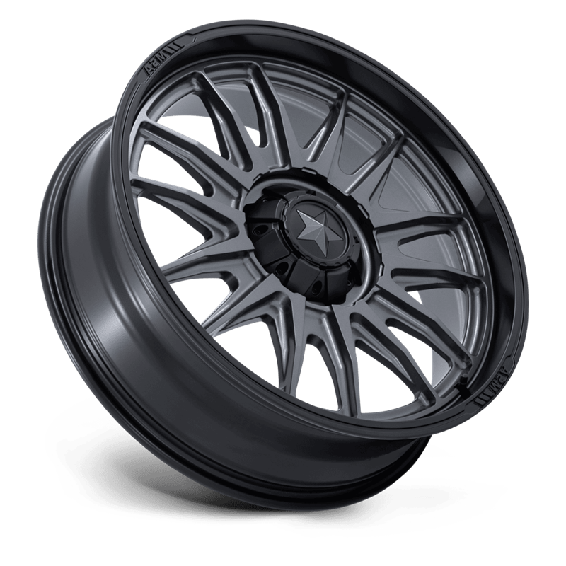 MSA Offroad | M55 COMMANDER UTV 20x7.0 ET0 - MATTE GUNMETAL W/ MATTE BLACK LIP