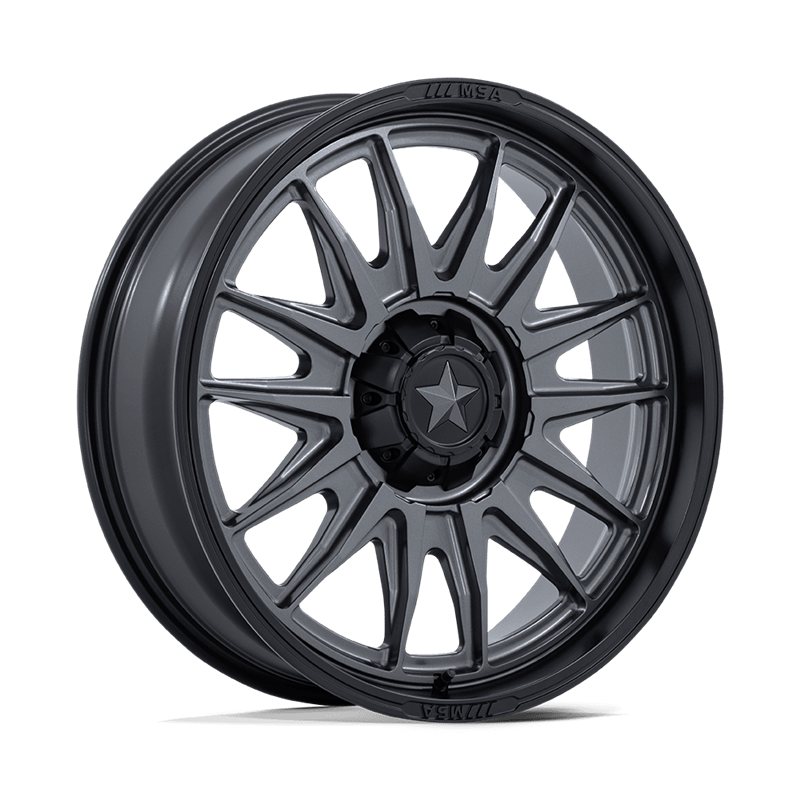 MSA Offroad | M55 COMMANDER UTV 22x7.0 ET0 - MATTE GUNMETAL W/ MATTE BLACK LIP