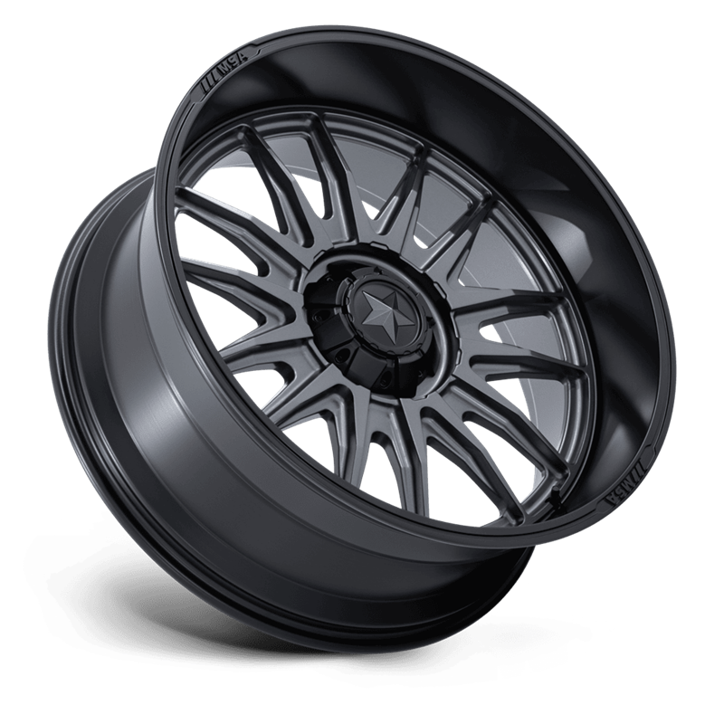 MSA Offroad | M55 COMMANDER UTV 24x10.0 ET-25 - MATTE GUNMETAL W/ MATTE BLACK LIP