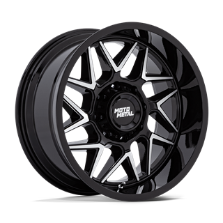 Moto Metal | MO812 TURBINE 20x9.0 ET1 - GLOSS BLACK W/ MACHINED FACE