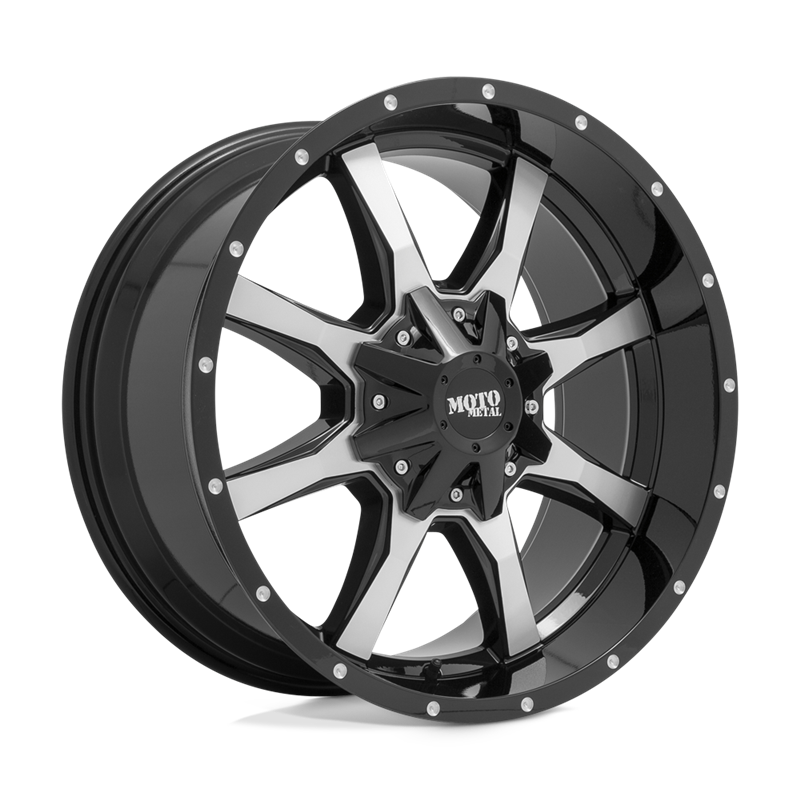 Moto Metal | MO970 20x10.0 ET-24 - GLOSS BLACK W/ MACHINED FACE