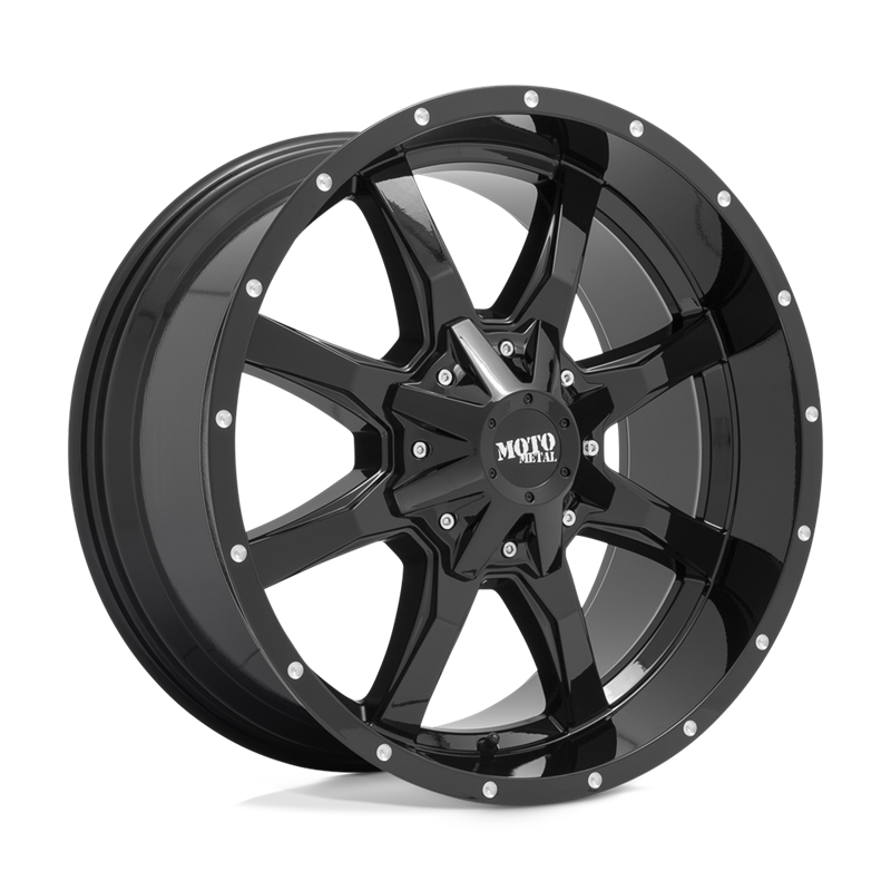 Moto Metal | MO970 18x10.0 ET-24 - GLOSS BLACK W/ MILLED LIP