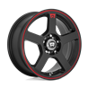 Motegi | MR116 FS5 17x7.0 ET40 - MATTE BLACK W/ RED STRIPE