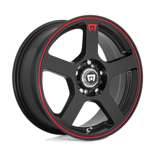 Motegi | MR116 FS5 17x7.0 ET40 - MATTE BLACK W/ RED STRIPE