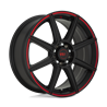 Motegi | MR142 CS8 15x6.5 ET40 - SATIN BLACK W/ RED STRIPE