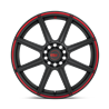 Motegi | MR142 CS8 15x6.5 ET40 - SATIN BLACK W/ RED STRIPE