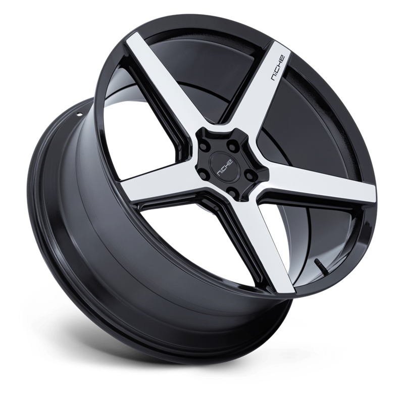 Niche Wheels | NC283 MODENA 20x9.0 ET27 - GLOSS BLACK W/ MACHINED FACE