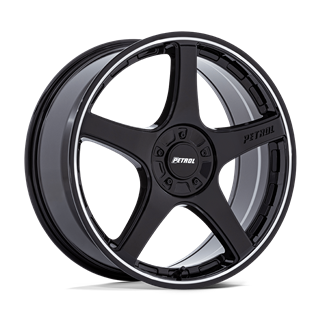 Petrol | PE003 P2E 17x8.0 ET40 - GLOSS BLACK W/ MACHINED LIP