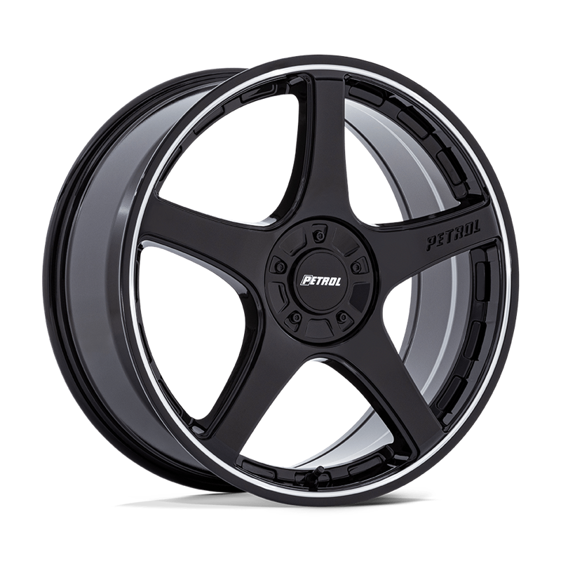 Petrol | PE003 P2E 17x8.0 ET40 - GLOSS BLACK W/ MACHINED LIP