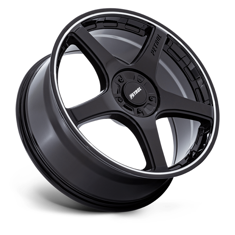 Petrol | PE003 P2E 17x8.0 ET40 - GLOSS BLACK W/ MACHINED LIP