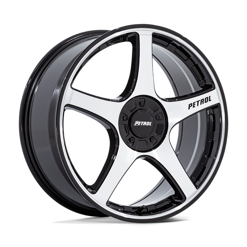 Petrol | PE003 P2E 17x8.0 ET35 - GLOSS BLACK W/ MACHINED FACE