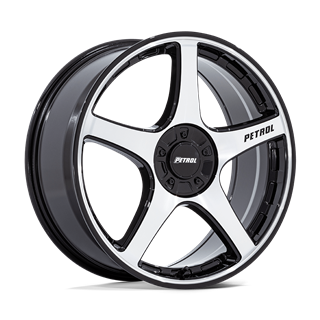 Petrol | PE003 P2E 18x8.0 ET40 - GLOSS BLACK W/ MACHINED FACE