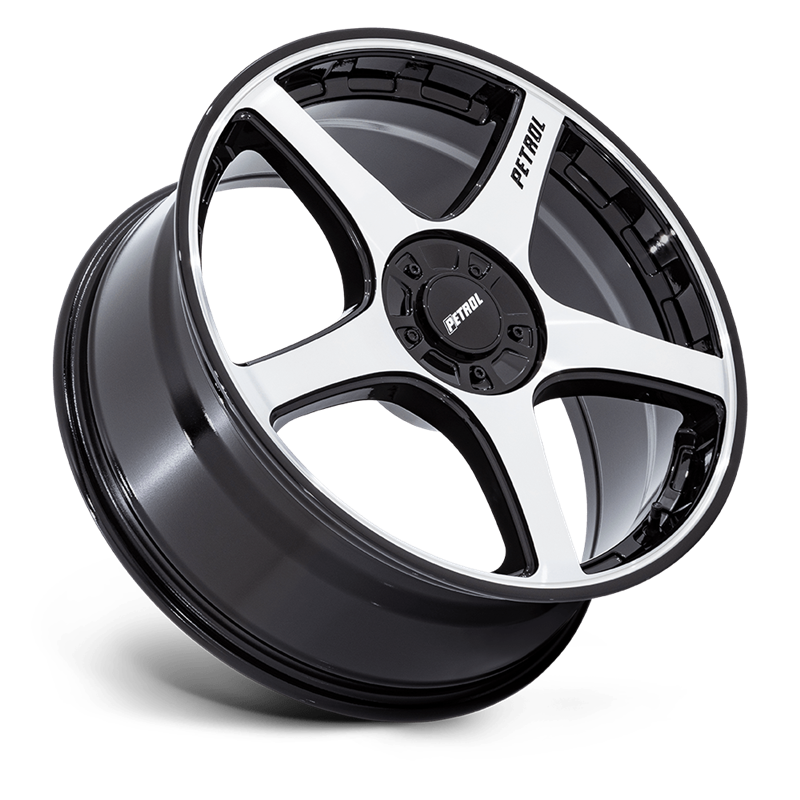 Petrol | PE003 P2E 18x8.0 ET35 - GLOSS BLACK W/ MACHINED FACE